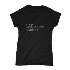 تیشرت و نیم‌تنه طرح stop JavaScript shaming