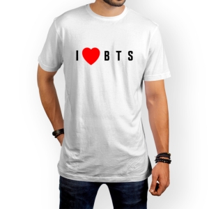 تیشرت طرح  I Love BTS