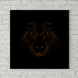 تابلو بوم طرح  ترسیم طلایی ببر