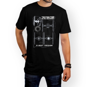 تیشرت طرح  طرح فضاپیمای Tie Fighter ناوگان سیاه